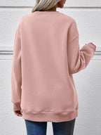 Christmas Tree Graphic Round Neck Sweatshirt - Delanoir
