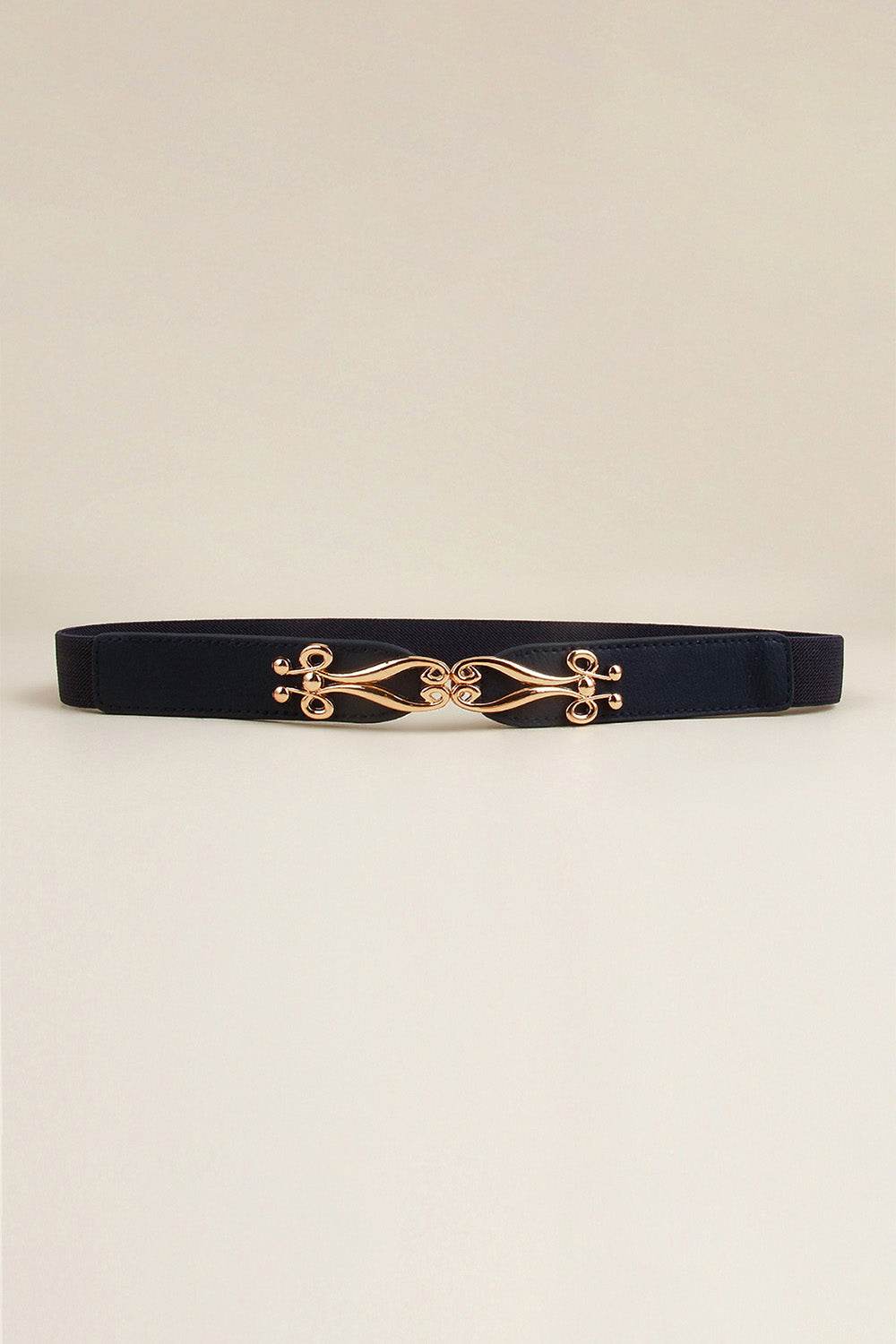 Alloy Buckle Elastic Belt - Delanoir