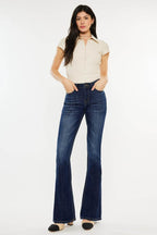 Kancan Full Size Mid Rise Slim Flare Jeans - Delanoir