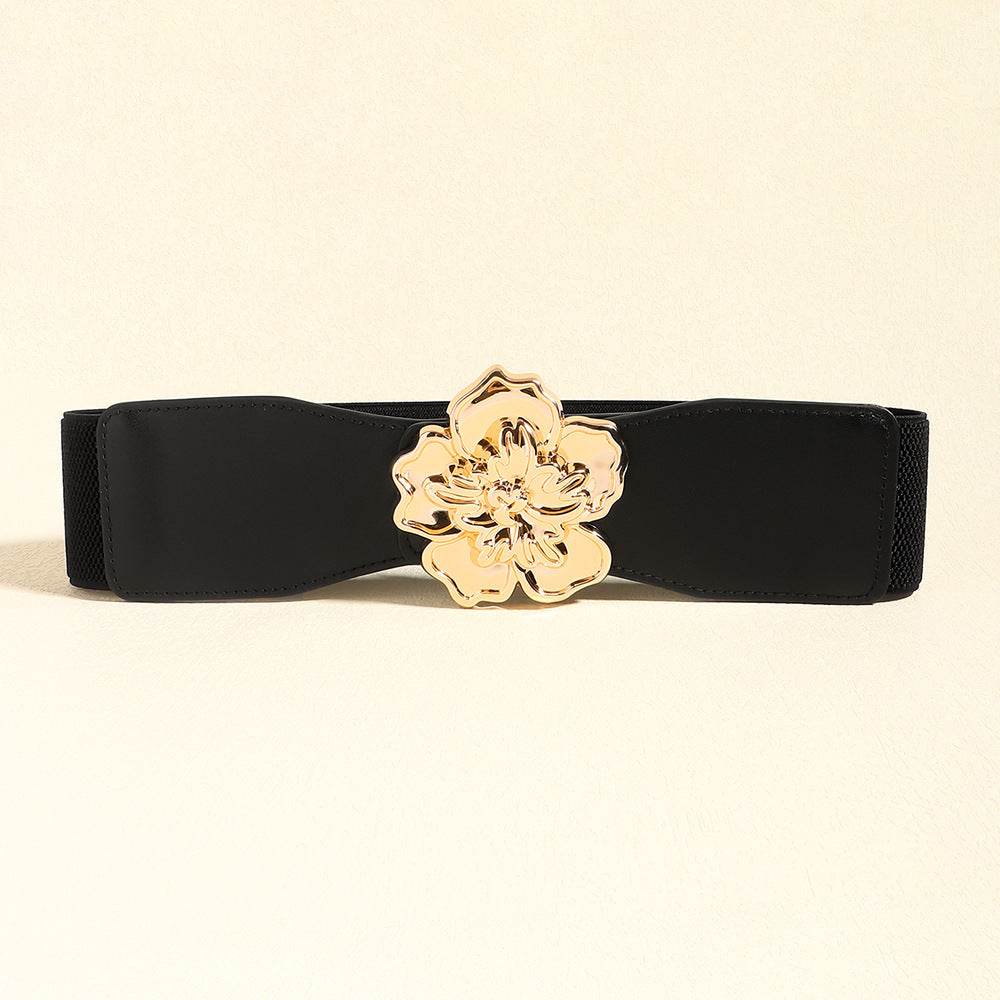 Flower Alloy Buckle Elastic Belt - Delanoir