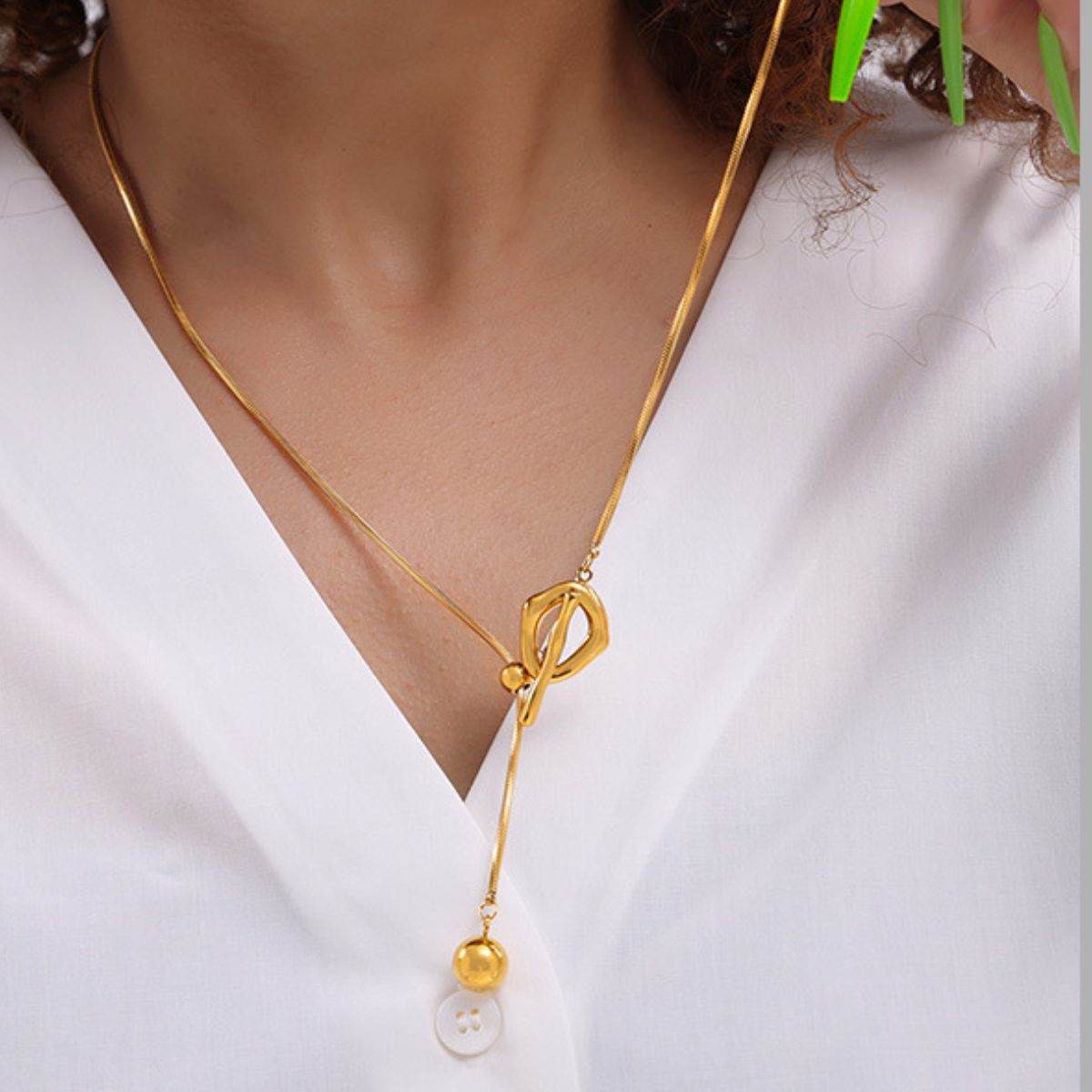 Stainless Steel Bead Necklace - Delanoir