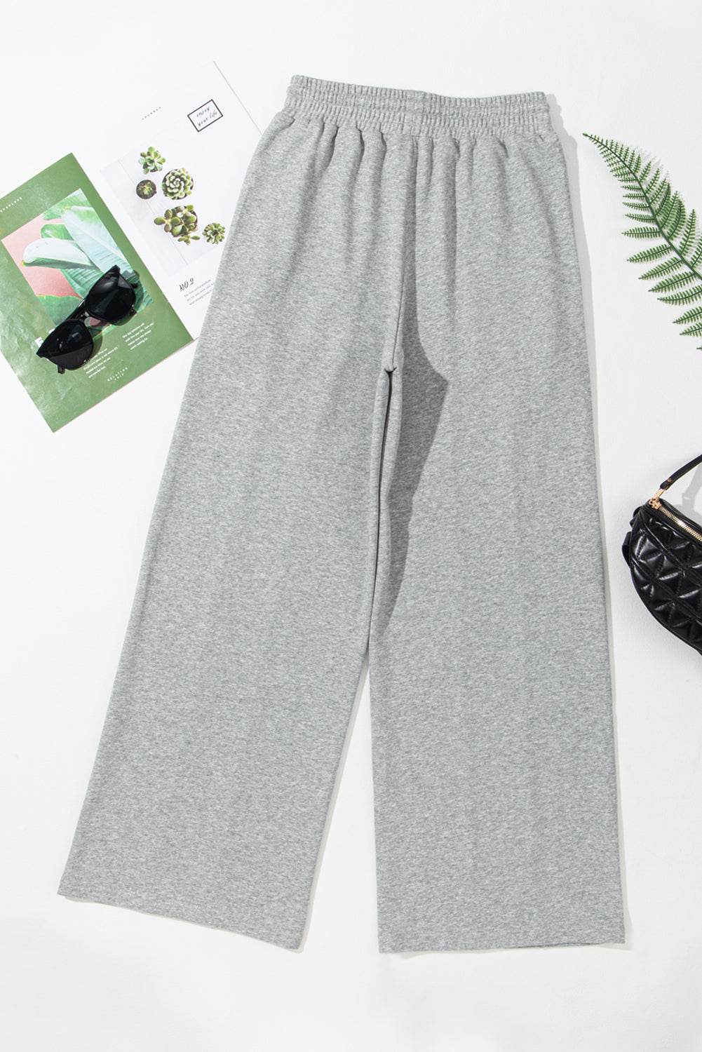 Drawstring Wide Leg Active Pants - Delanoir