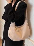 Ribbed Adjustable Strap Shoulder Bag - Delanoir