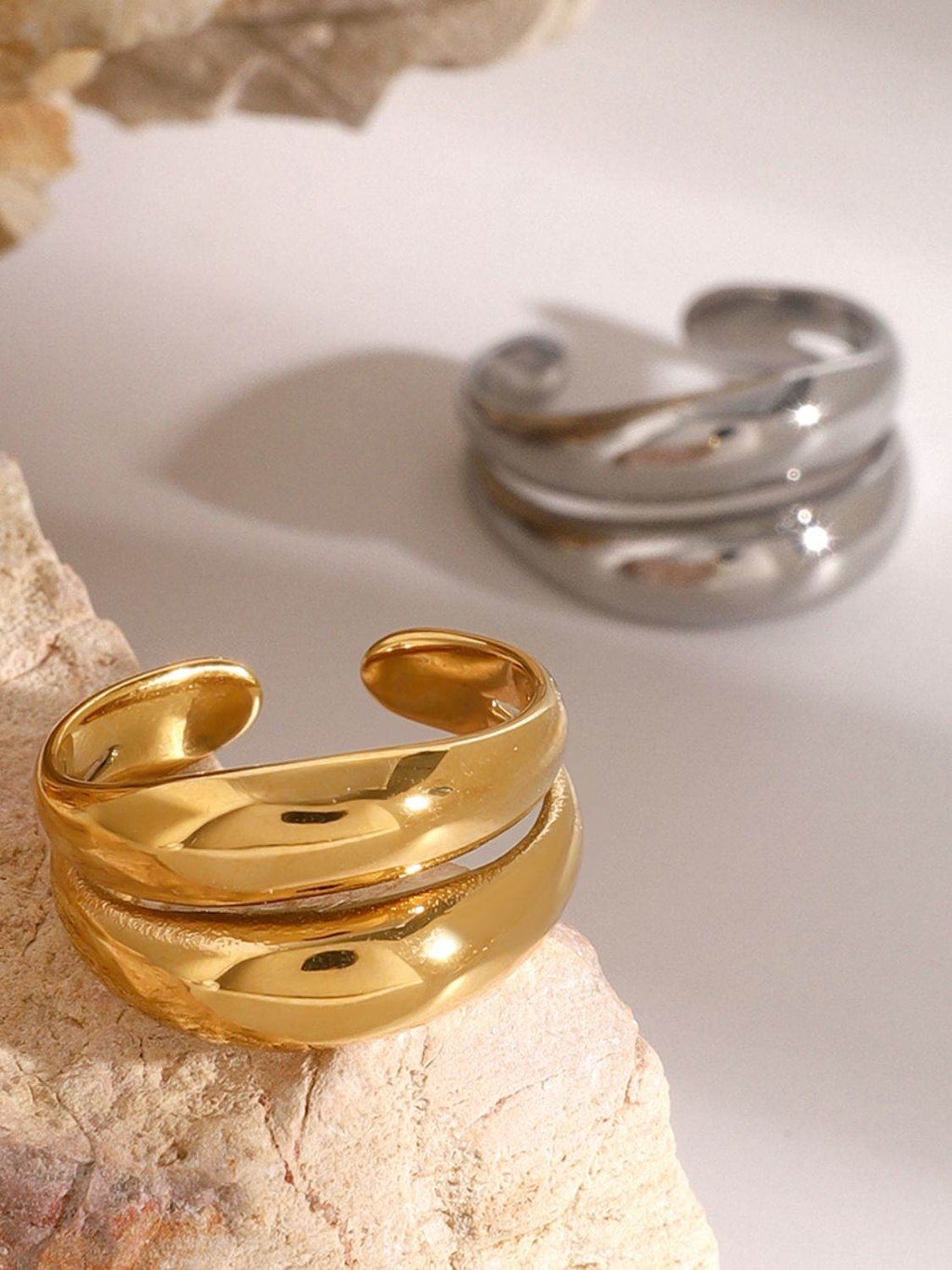 Stainless Steel Double-Layered Ring - Delanoir