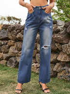 Distressed Jeans with Pockets - Delanoir