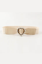 Pearl Heart Buckle Elastic Belt - Delanoir