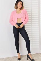 Scoop Neck Vest and Cardigan Sweater Set - Delanoir