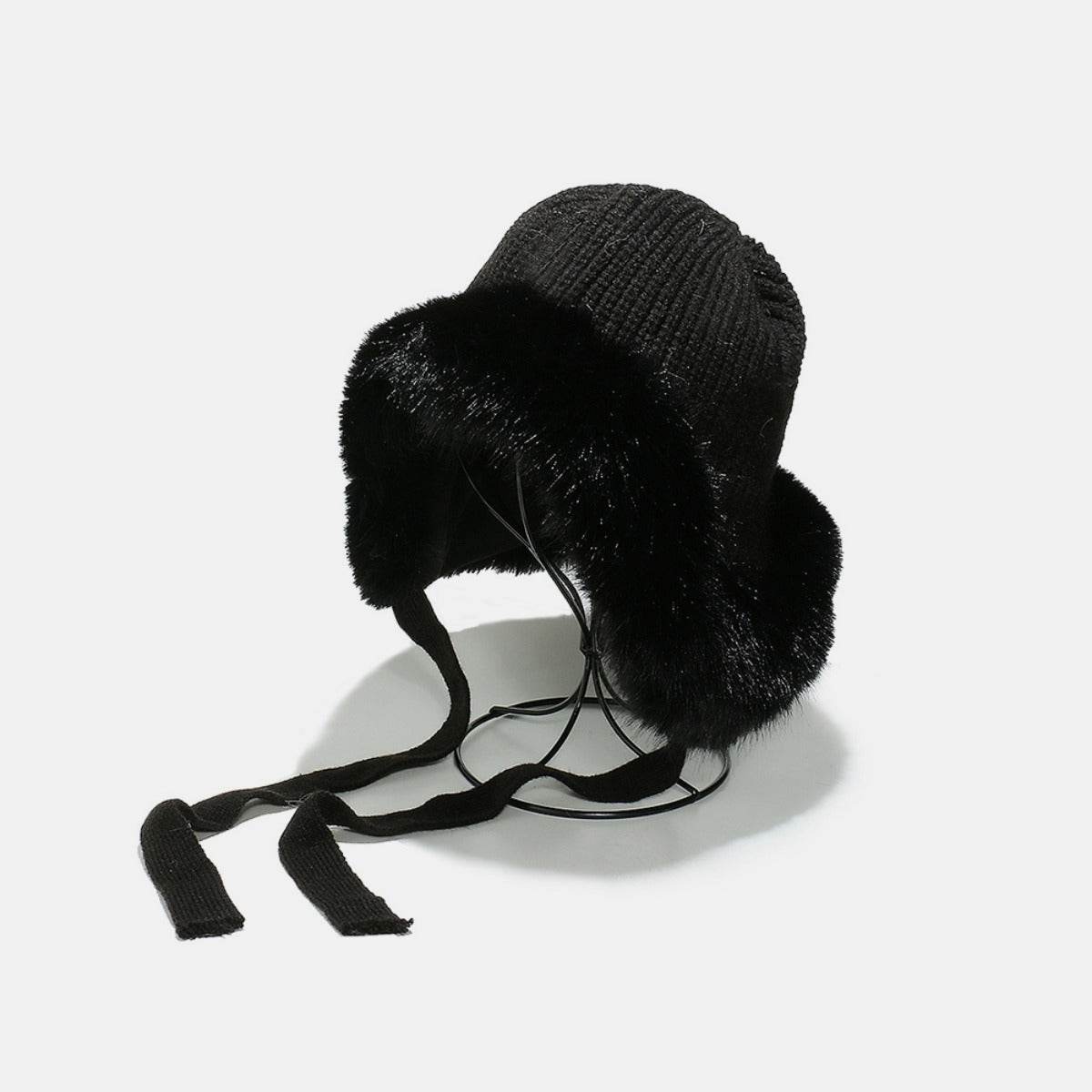Thermal Tied Fuzzy Winter Hat - Delanoir