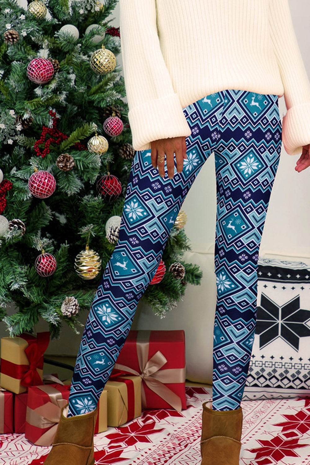 Full Size Geometric Leggings - Delanoir