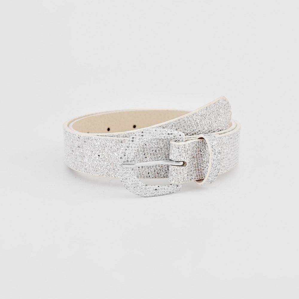 Sequin PU Leather Belt - Delanoir