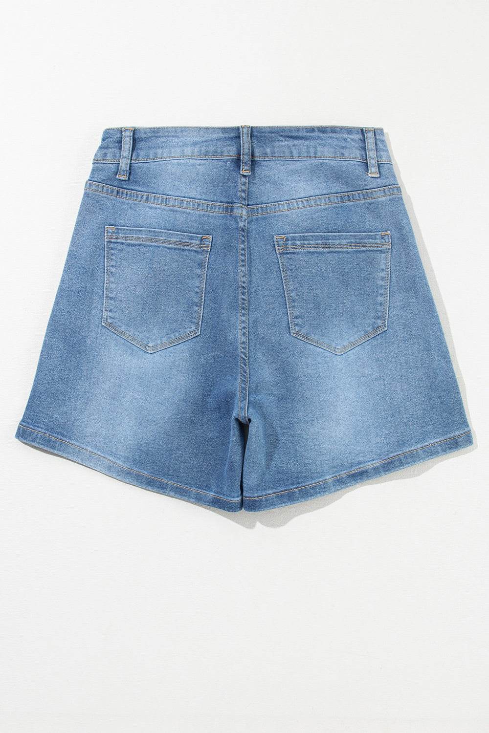 Rhinestone High Waist Denim Shorts - Delanoir
