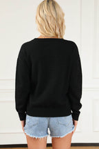Round Neck Long Sleeve Sweater - Delanoir