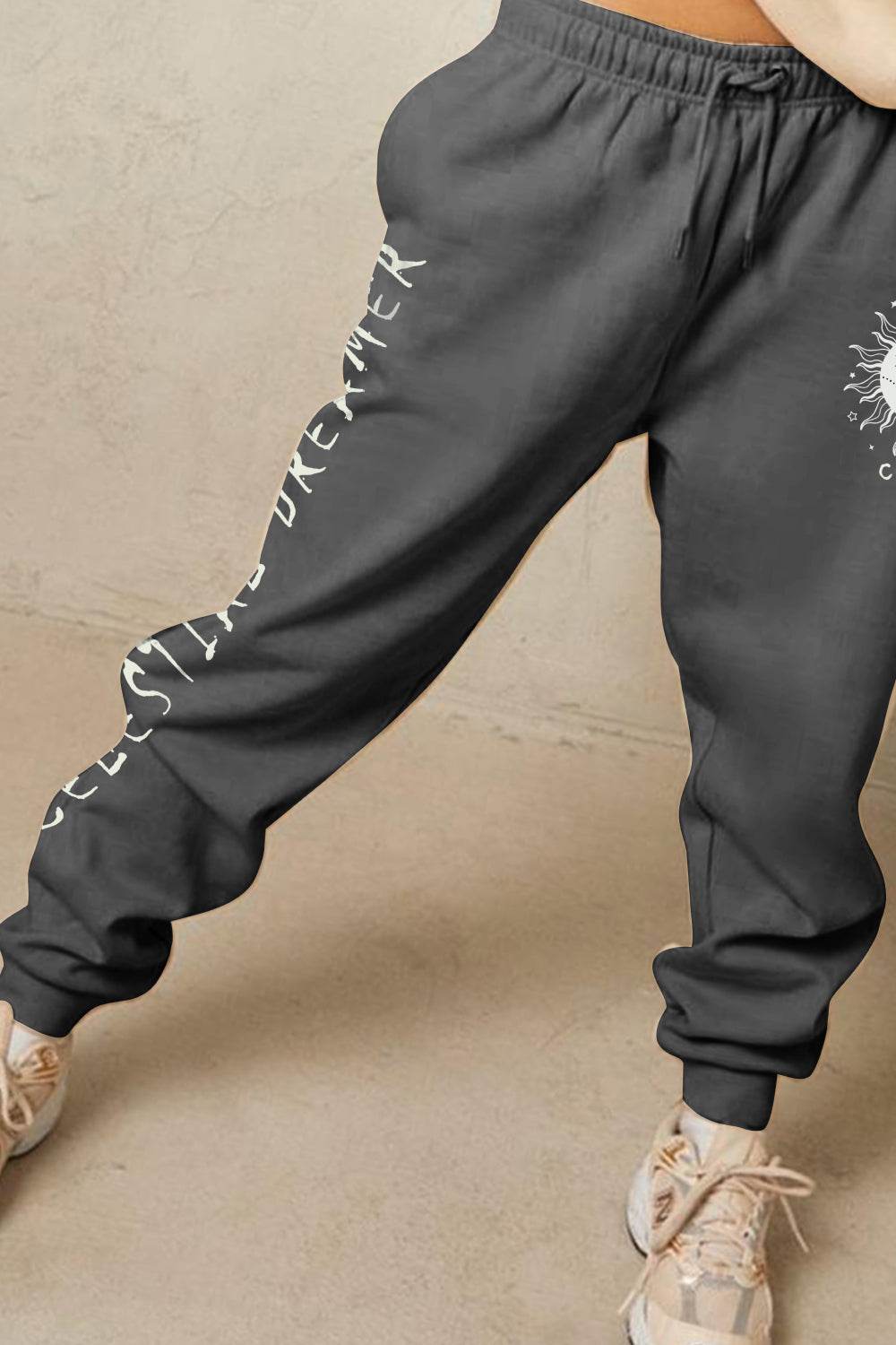 Simply Love Full Size CELESTIAL DREAMER Graphic Sweatpants - Delanoir