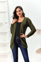 Open Front Long Sleeve Cardigan - Delanoir