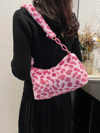 Leopard Fluff Shoulder Bag - Delanoir