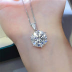 10 Carat Moissanite 925 Sterling Silver Pendant Necklace - Delanoir