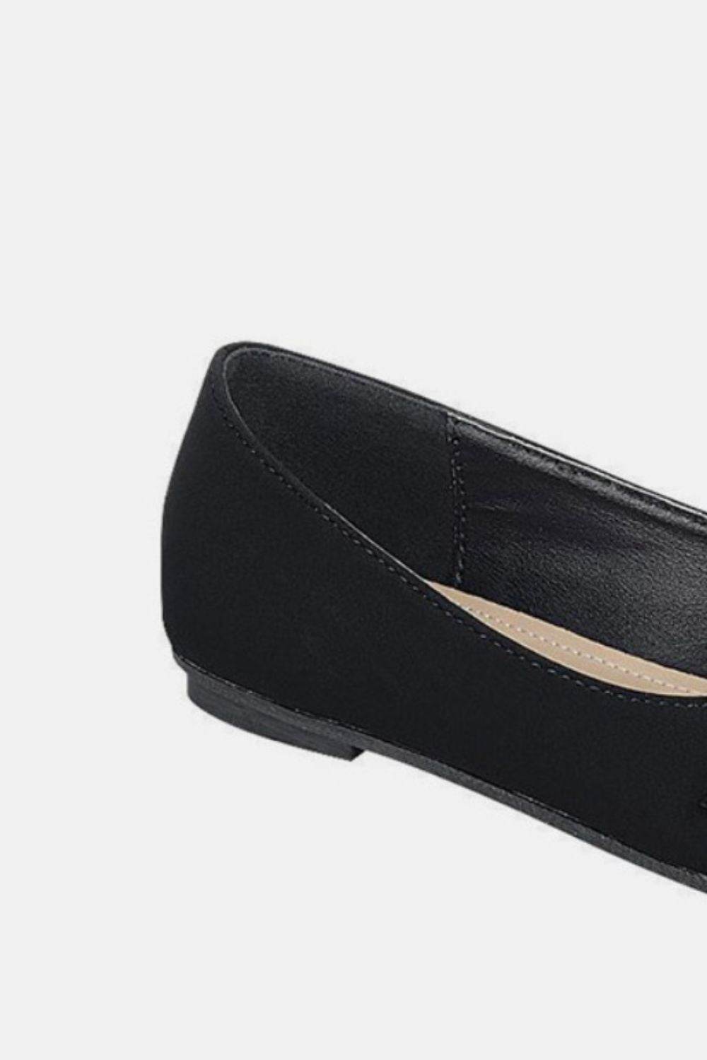 Forever Link Slip On Rhinestone Buckle Ballet Flats - Delanoir