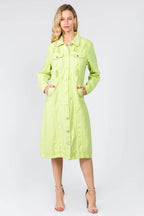 American Bazi Button Up Distressed Denim Dress - Delanoir