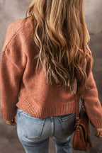 Slit Open Front Dropped Shoulder Cardigan - Delanoir