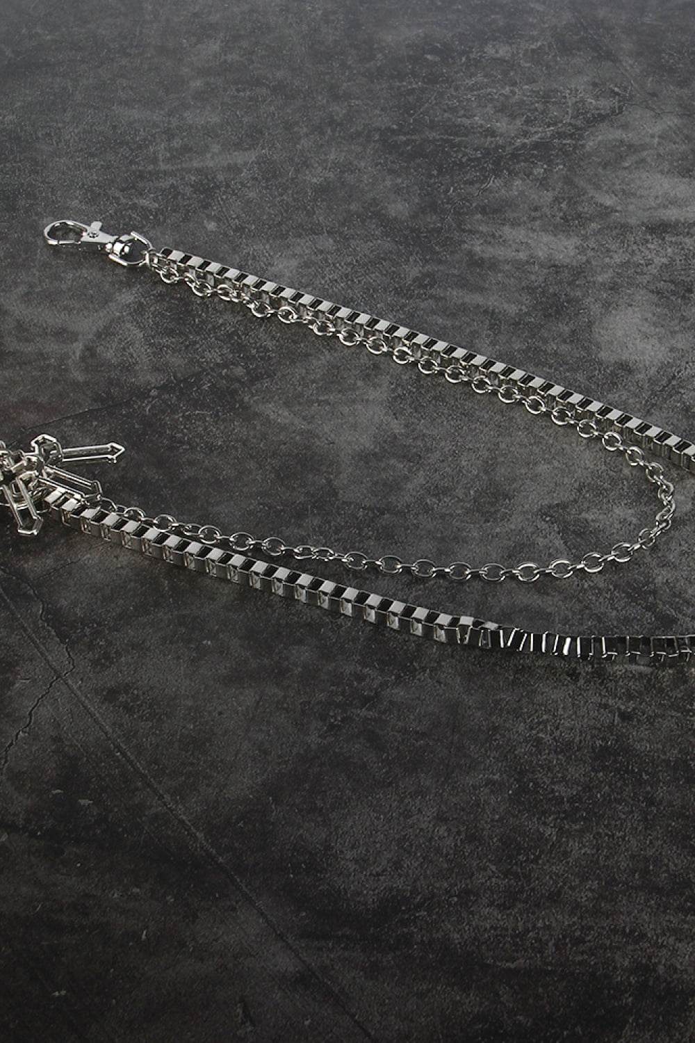Double-Layered Cross Waist Chain - Delanoir
