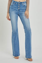 RISEN Full Size High Rise Button Fly Bootcut Jeans - Delanoir