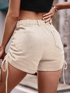 Drawstring Denim Shorts with Pockets - Delanoir