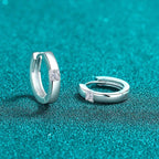 925 Sterling Silver Moissanite Huggie Earrings - Delanoir