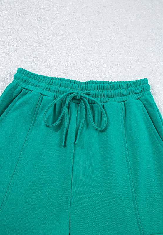 Full Size Round Neck Long Sleeve Top and Drawstring Pants Set - Delanoir