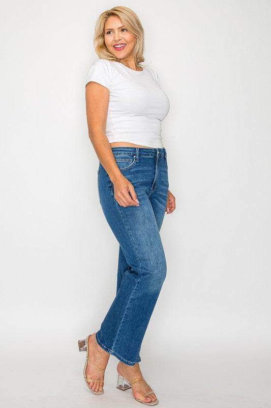 bytos Full Size Cat's Whiskers Mid Rise Ankle Jeans - Delanoir