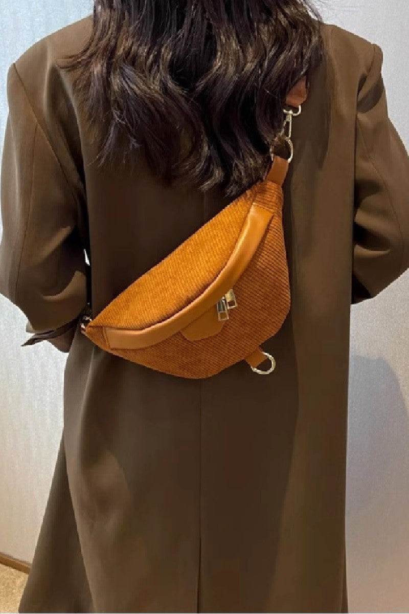 Zenana Corduroy Crossbody Bag with Removable Strap - Delanoir