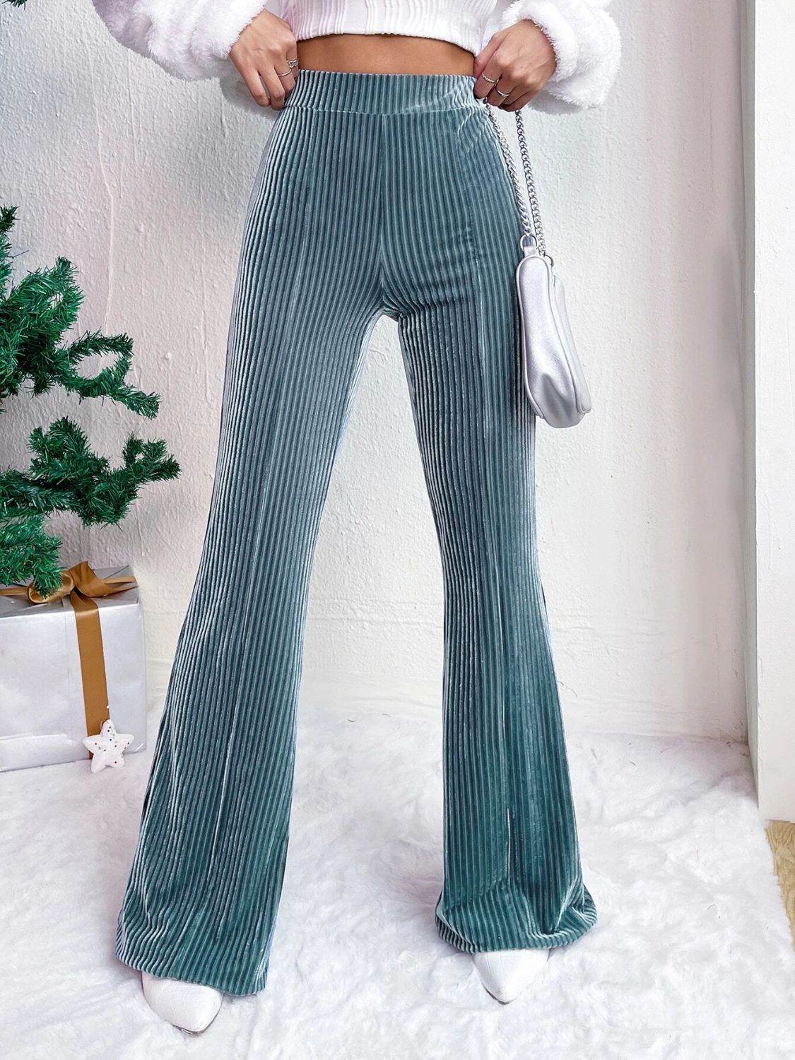 High Waist Flare Pants - Delanoir