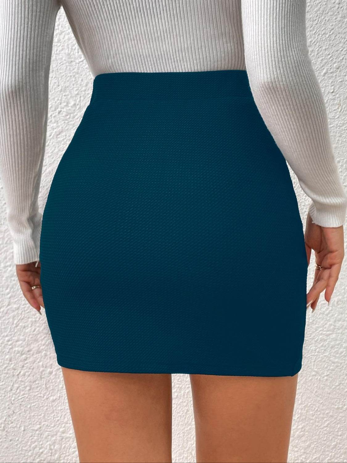 Honey Ruched Elastic Waist Skirt - Delanoir