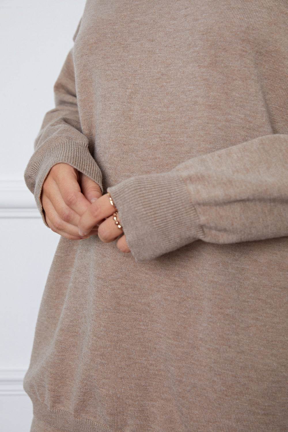 Dropped Shoulder Sweater and Long Pants Set - Delanoir