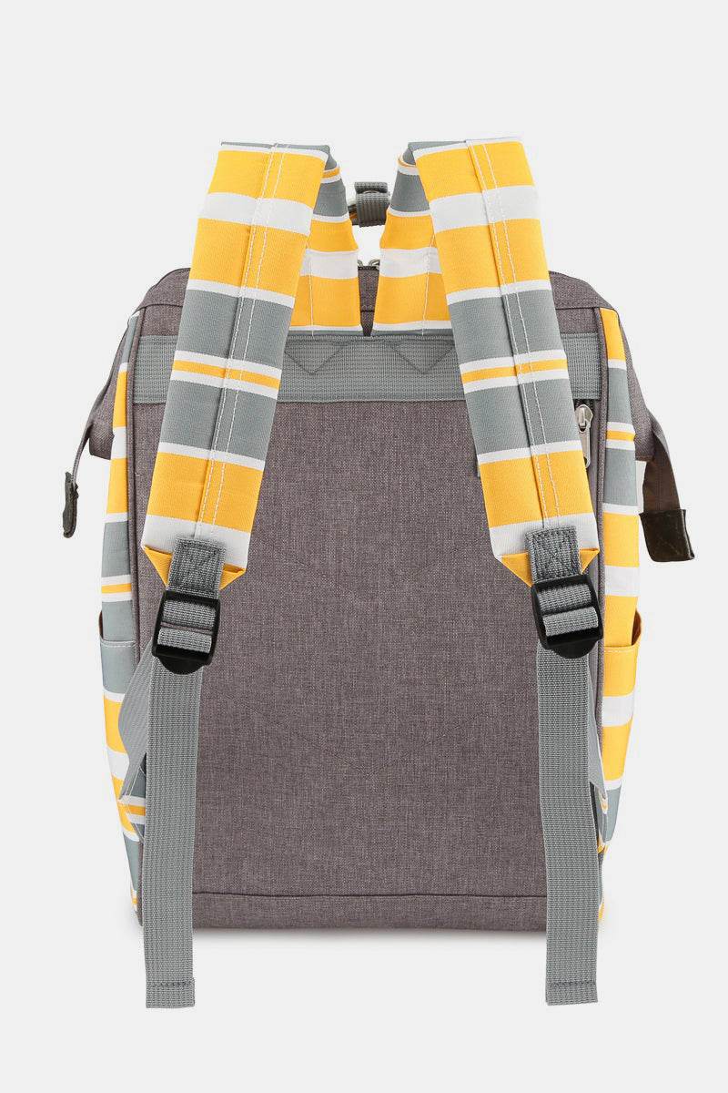 Himawari Striped Waterproof Nylon Backpack Bag with Side Pockets - Delanoir
