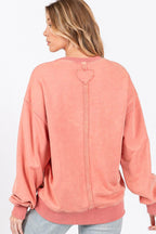 SAGE + FIG LOVE Path Applique Drop Shoulder Sweatshirt - Delanoir
