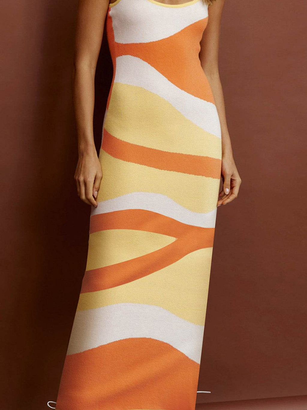 Spaghetti Strap Maxi Sweater Dress - Delanoir