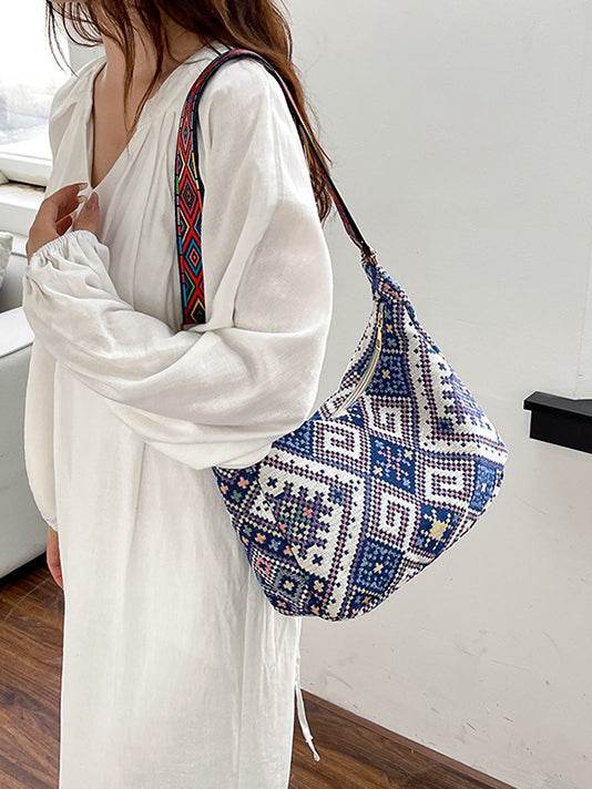 Geometric Adjustable Strap Crossbody Bag - Delanoir