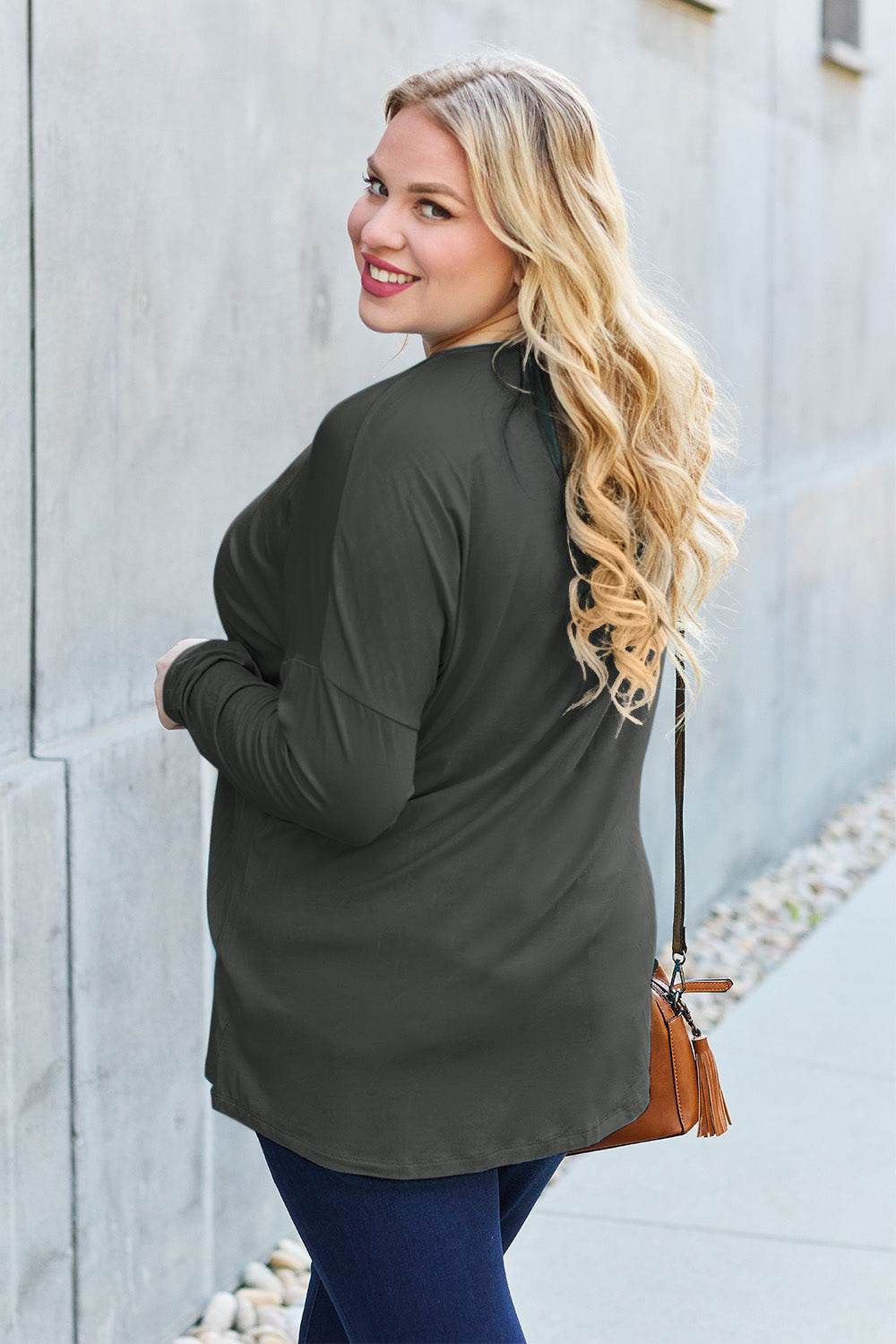 Basic Bae Full Size Round Neck Dropped Shoulder T-Shirt - Delanoir