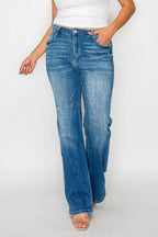 bytos Full Size Distressed High Rise Jeans with Pockets - Delanoir