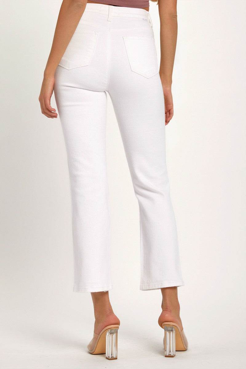RISEN Full Size Distressed Cropped Straight Jeans - Delanoir