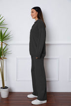 Dropped Shoulder Sweater and Long Pants Set - Delanoir