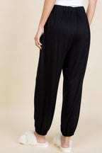Super Lady Full Size Drawstring Elastic Waist Joggers with Pockets - Delanoir