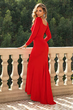Square Neck Long Sleeve Dress - Delanoir