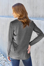 Basic Bae Full Size Round Neck Long Sleeve Top - Delanoir