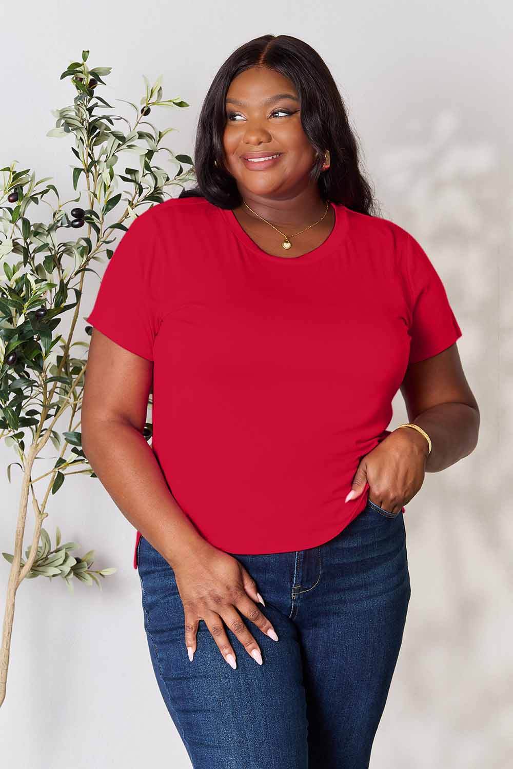 Basic Bae Full Size Round Neck Short Sleeve T-Shirt - Delanoir