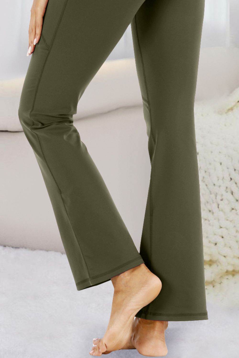 Pocketed High Waist Active Pants - Delanoir