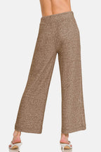 Zenana Drawstring Hacci Cropped Pants - Delanoir