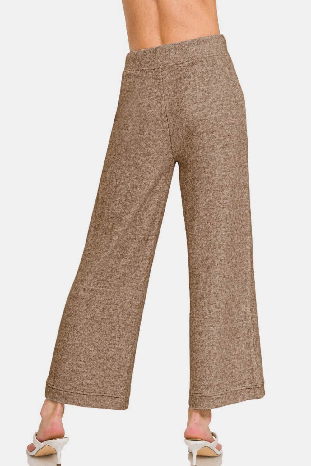 Zenana Drawstring Hacci Cropped Pants - Delanoir