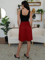 FAM-FAM Elastic Waist Skirt with Pockets - Delanoir