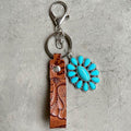 Turquoise Genuine Leather Key Chain - Delanoir